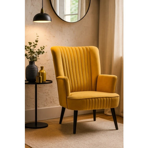 Fotel WYPOCZYNKOWY MUSZTARDOWY